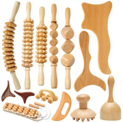 Strumenti per massaggio in legno Massaggiatore per drenaggio linfatico in legno Strumenti per modellare il corpo anticellulite per bellezza, Gua Sha, sollievo muscolare dolorante HASHTAG