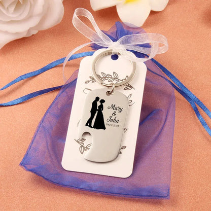 Bottle Opener Custom Laser Engraving Name Keychain Gold Stainless Steel. - HASHTAG