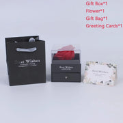 Holiday Gifts for Women Eternal Red Rose with Heart Necklace Flower Lipstick Gift for Mom Girlfriend Birthday from Daughter Sons HASHTAG