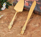 Cake Knife And Server Set,2 PCS Gold Cake Cutting Utensils Made By KONCO. - HASHTAG
