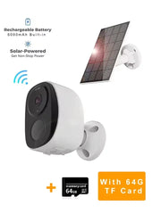 Telecamere di sicurezza Wireless Outdoor, telecamera di sicurezza WiFi alimentata a batteria 2K 3MP con sirena faretto, audio bidirezionale, impermeabile HASHTAG