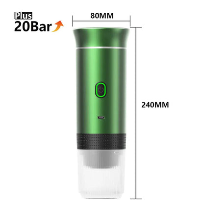 Macchina per caffè espresso portatile elettrica wireless per auto e casa Caffettiera da campeggio Caffettiera da viaggio in polvere con capsule 3 in 1