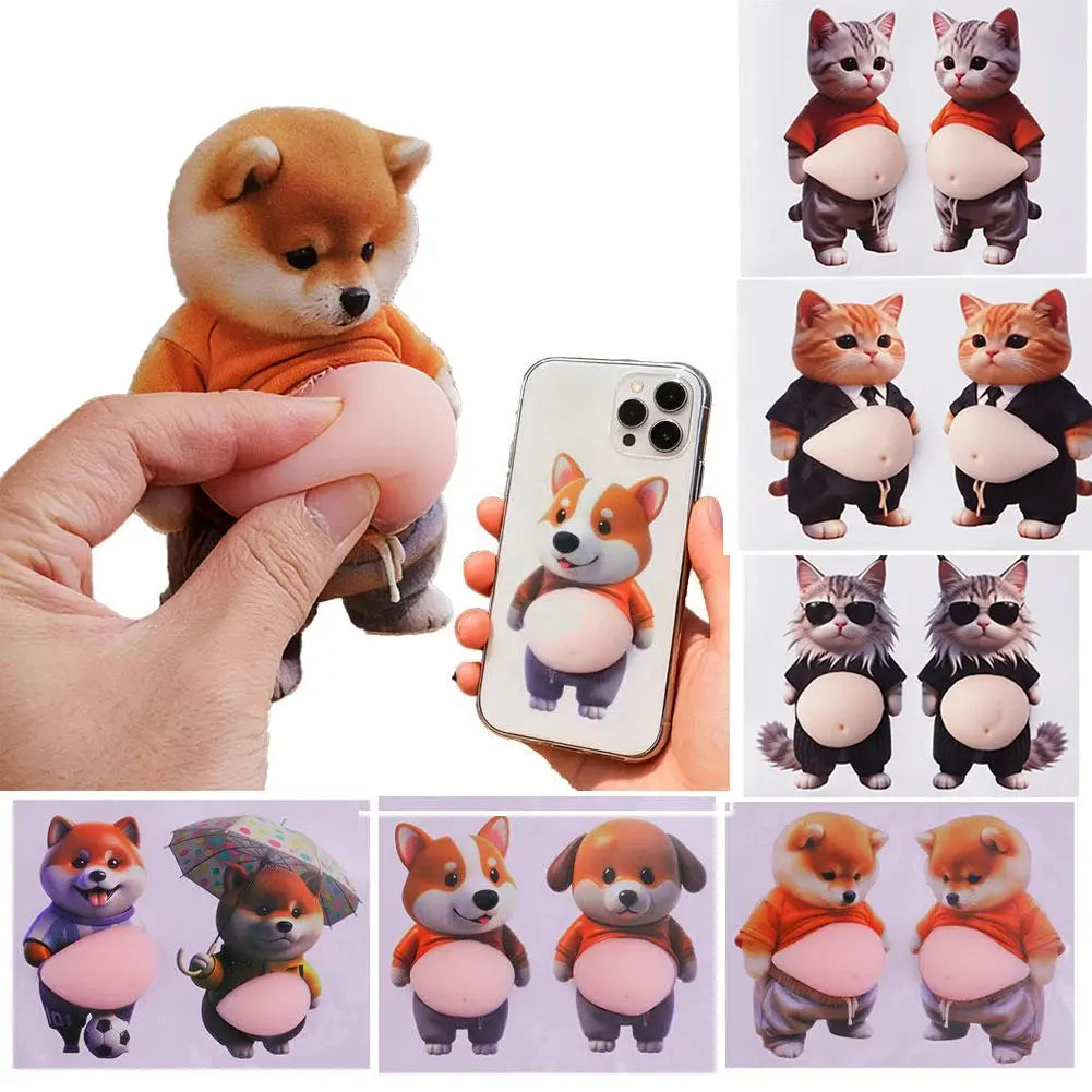 Adesivi 3D a Forma di Cucciolo con Pancia Gonfia, Adesivi Morbidi 3D a Forma di Gatto per Cover di Telefoni, Quaderni, Scrapbooking e Decorazioni Fai-da-Te - My Hashtag Shop