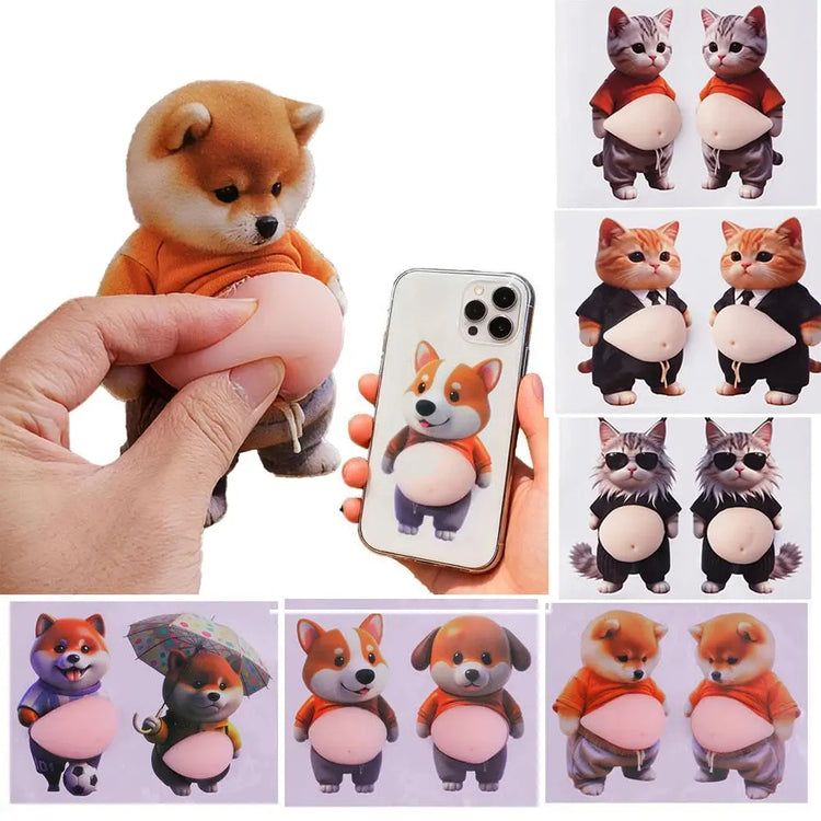 Adesivi 3D a Forma di Cucciolo con Pancia Gonfia, Adesivi Morbidi 3D a Forma di Gatto per Cover di Telefoni, Quaderni, Scrapbooking e Decorazioni Fai-da-Te - My Hashtag Shop