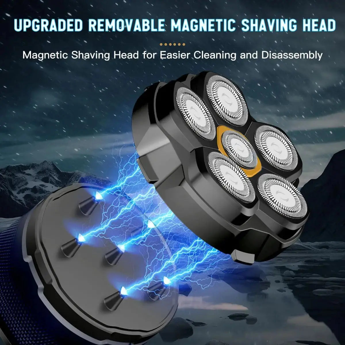 NNEOBA 6D Electric Head And Face Shaver Rechargeable Cordless for Men Blue-4