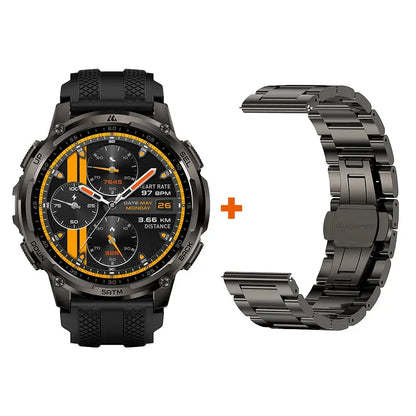 KOSPET TANK T4C Smartwatch Robusto per Uomo, GPS di Grado Militare con Torcia, Impermeabile 5ATM, Tracker per Salute e Fitness