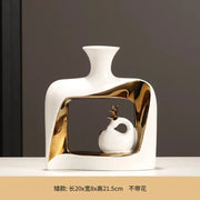 Vaso in ceramica di cervo Vaso di fiori secchi Vasi decorativi Fiori artificiali Ornamenti da tavolo Decorazione Artigianato Vasi idroponici HASHTAG