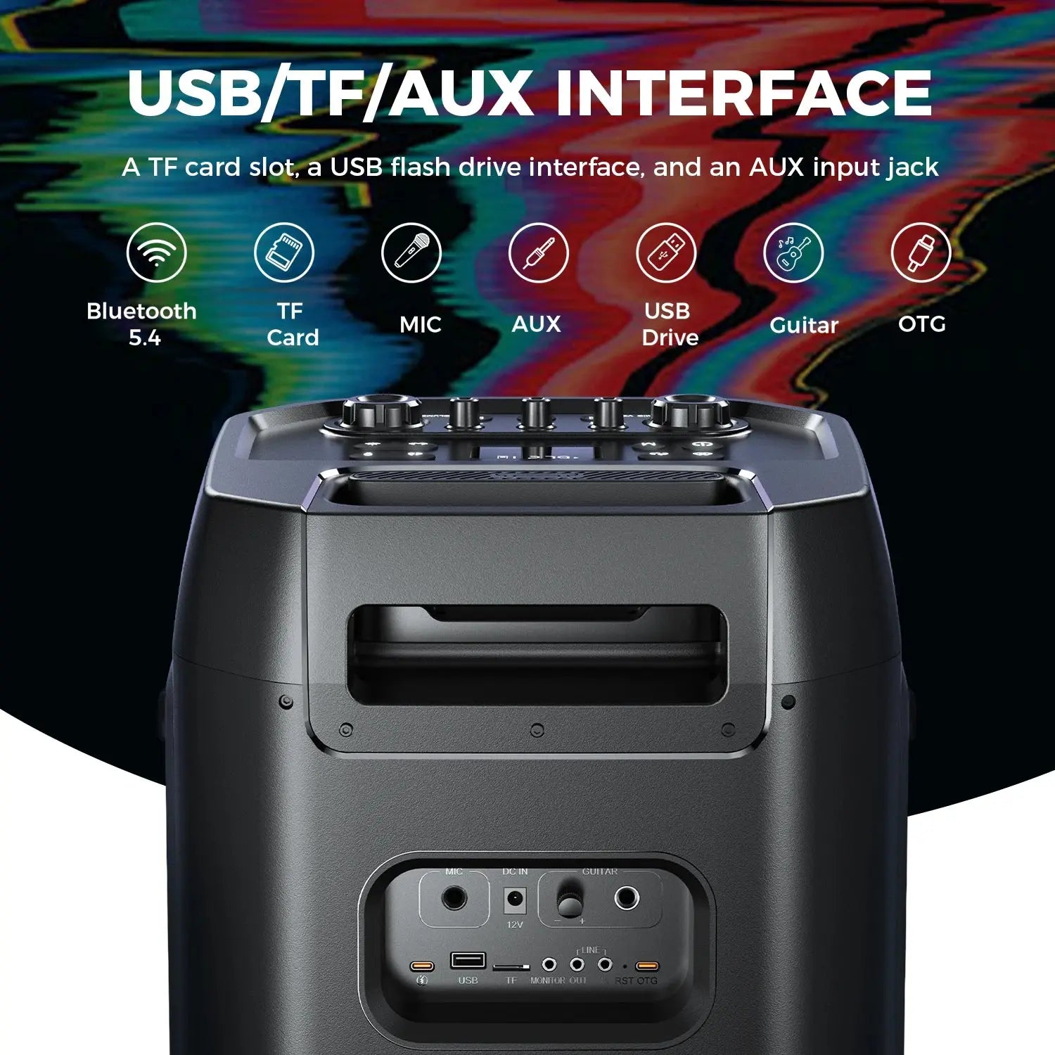 W-KING T12 Tragbare Bluetooth-sprecher-Box con suono MAX Pro da 370 W, Lichtshow, CSB, Bass Boost, Rollen e Teleskopgriff - My Hashtag Shop