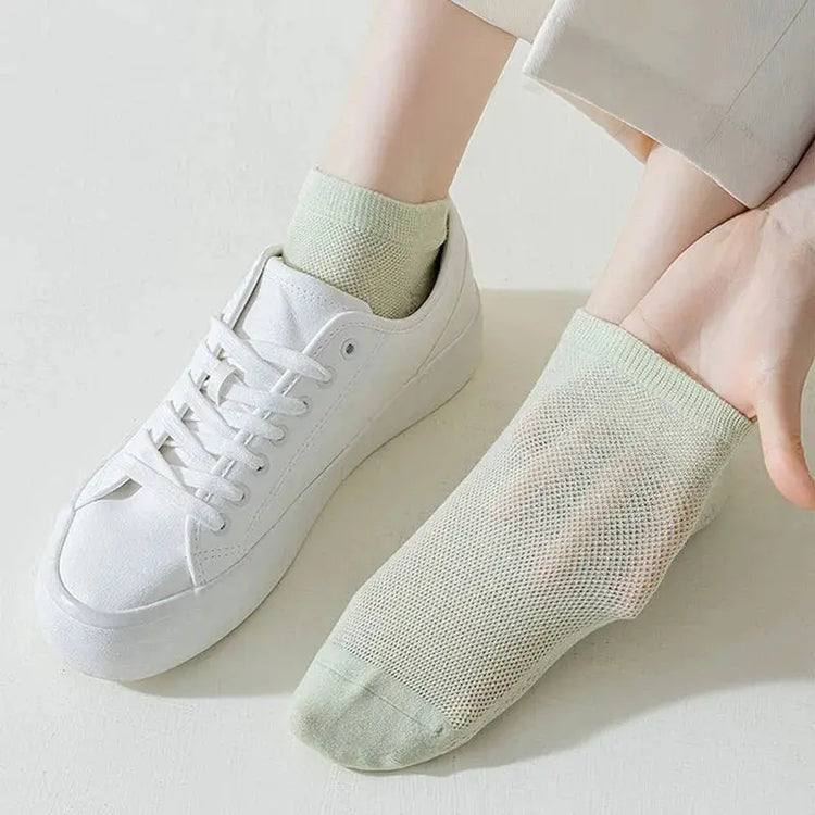Woman Cotton Socks Short Thin Mesh Breathable Liebe - Making Life Easier