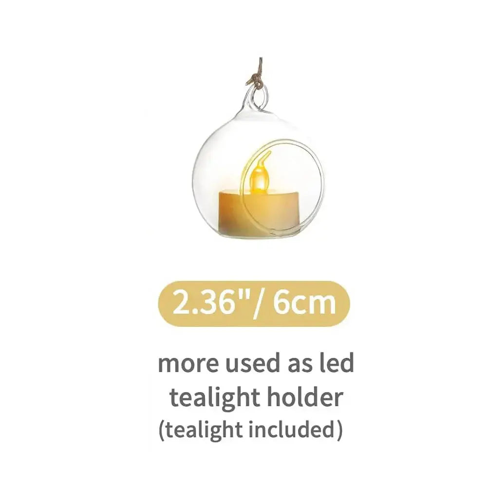 Tea Light Holder Crystal Glass Hanging Diameter 6cm/8cm Liebe - Making Life Easier