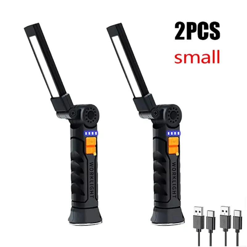 Torcia portatile a LED COB Lampada da lavoro ricaricabile USB Lanterna magnetica Lampada a sospensione con batteria incorporata Torcia da campeggio - My Hashtag Shop