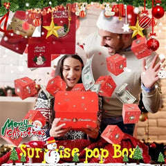 Christmas Gift Box DIY Folding Paper Boxes Money Pop-Up Birthday Wedding Surprise Bounce Box Explosion Red Envelope Gift Box Set HASHTAG
