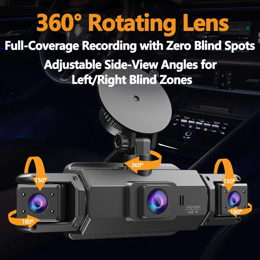 Dashcam 4 canali wifi car dvr cruscotto telecamere per auto way back box modalità parcheggio 24 ore anteriore e posteriore interno 360 dash cam - My Hashtag Shop