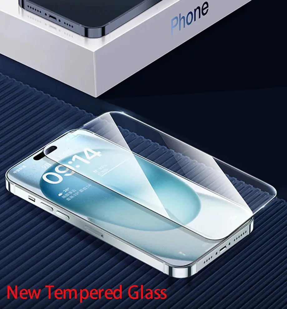 4 pezzi di vetro temperato per iPhone 16 15 14 13 12 11 Pro Max protezione dello schermo per iPhone 7 8 Plus X XS Max XR pellicola protettiva in vetro - My Hashtag Shop