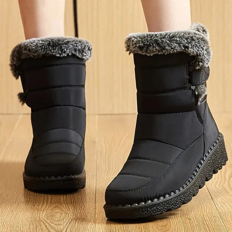 Woman Winter Boots Ankle Low Heels Botas Mujer Waterproof Snow Boots Liebe - Making Life Easier