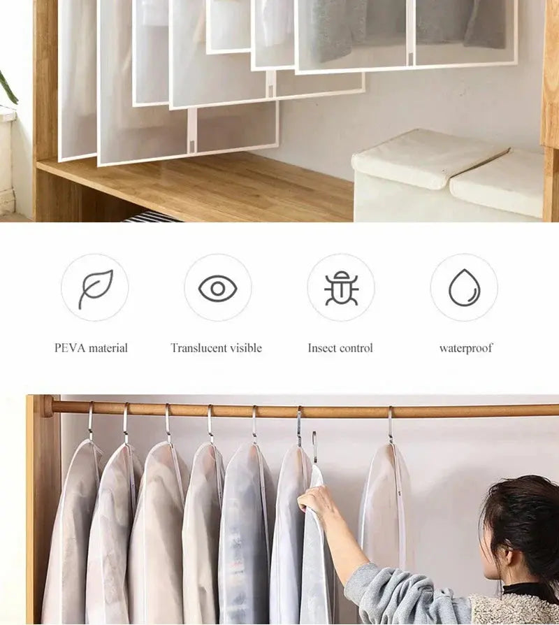 Clothes Dust Cover Bag 5pcs With Zipper - HASHTAG