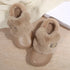 Thick Bottom Furry Clogs Women 2025 Winter Metal Buckle Waterproof Eva Plush Slippers Liebe - Making Life Easier