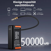 Power Bank 50000mAh 100W PD PPS Ricarica super veloce Batteria di ricambio portatile Tipo-C Cavo retrattile Powerbank per telefono portatile HASHTAG