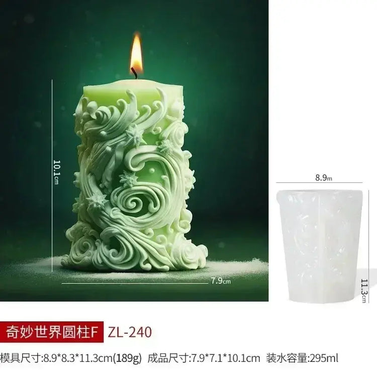 Silicone Mold Flower Lavender Gypsum Cylindrical Candle Making Liebe - Making Life Easier