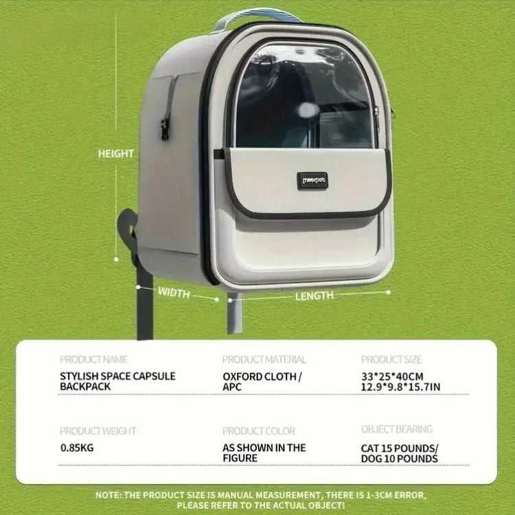 Zaino per animali domestici per gatti e cani Borsa da trasporto traspirante con capsula trasparente per esterni di grandi dimensioni Forniture per animali domestici - My Hashtag Shop