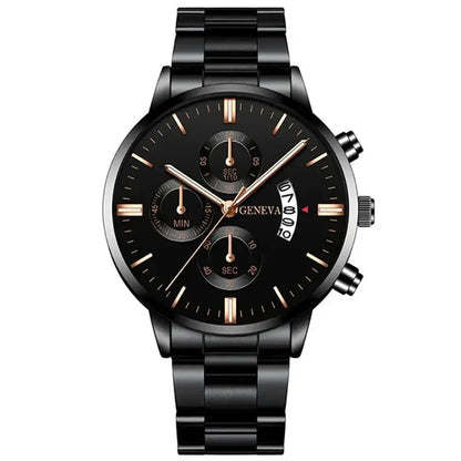 Orologio da uomo in acciaio inossidabile alla moda Orologio da polso al quarzo con calendario di lusso Orologi da uomo d&