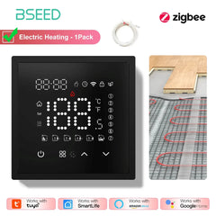 BSEED Zigbee Caldaia Elettrica/Acqua/Gas Riscaldamento a Pavimento Sensore Touch Termostati Intelligenti Tuya Vita Intelligente Alexa Controllo Telaio in Plastica HASHTAG