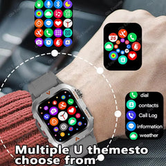 Orologio intelligente da uomo Bluetooth chiamata sonno frequenza cardiaca monitor sanitario torcia a LED esterna orologio sportivo impermeabile per Android IOS HASHTAG