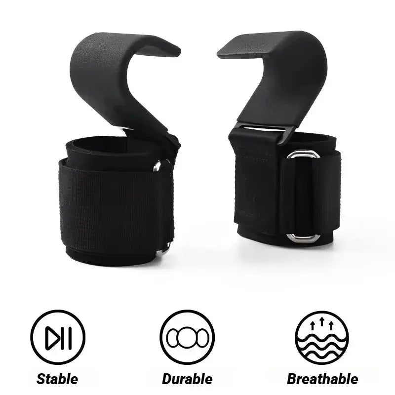 2 pezzi antiscivolo gancio per sollevamento pesi coppia di cinghie sollevamento pesi stacco mento pull up e esercizio fitness gancio allenamento - My Hashtag Shop