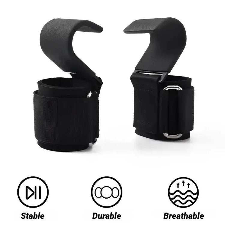 2 pezzi antiscivolo gancio per sollevamento pesi coppia di cinghie sollevamento pesi stacco mento pull up e esercizio fitness gancio allenamento - My Hashtag Shop