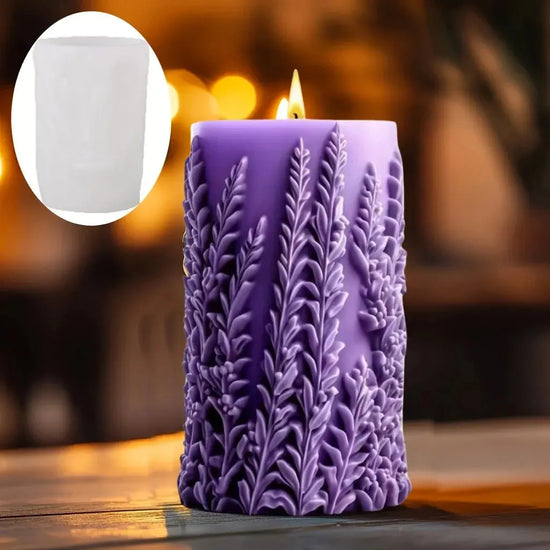 Silicone Mold Flower Lavender Gypsum Cylindrical Candle Making Liebe - Making Life Easier