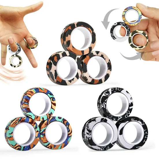 Anelli magnetici per dita Set di giocattoli colorati - My Hashtag Shop