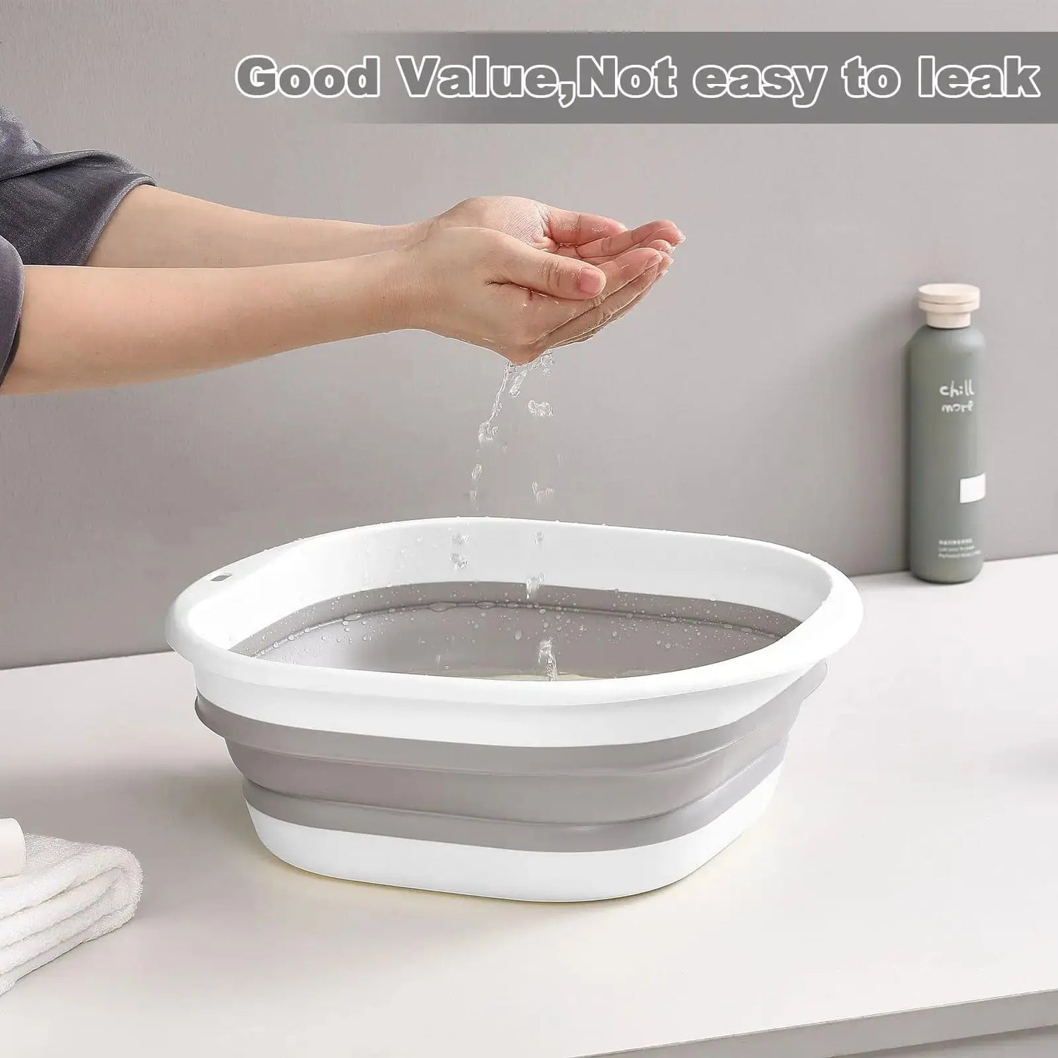 Wash Basin Laundry Baskets 3 Pack Collapsible Tub Space Saving. - HASHTAG