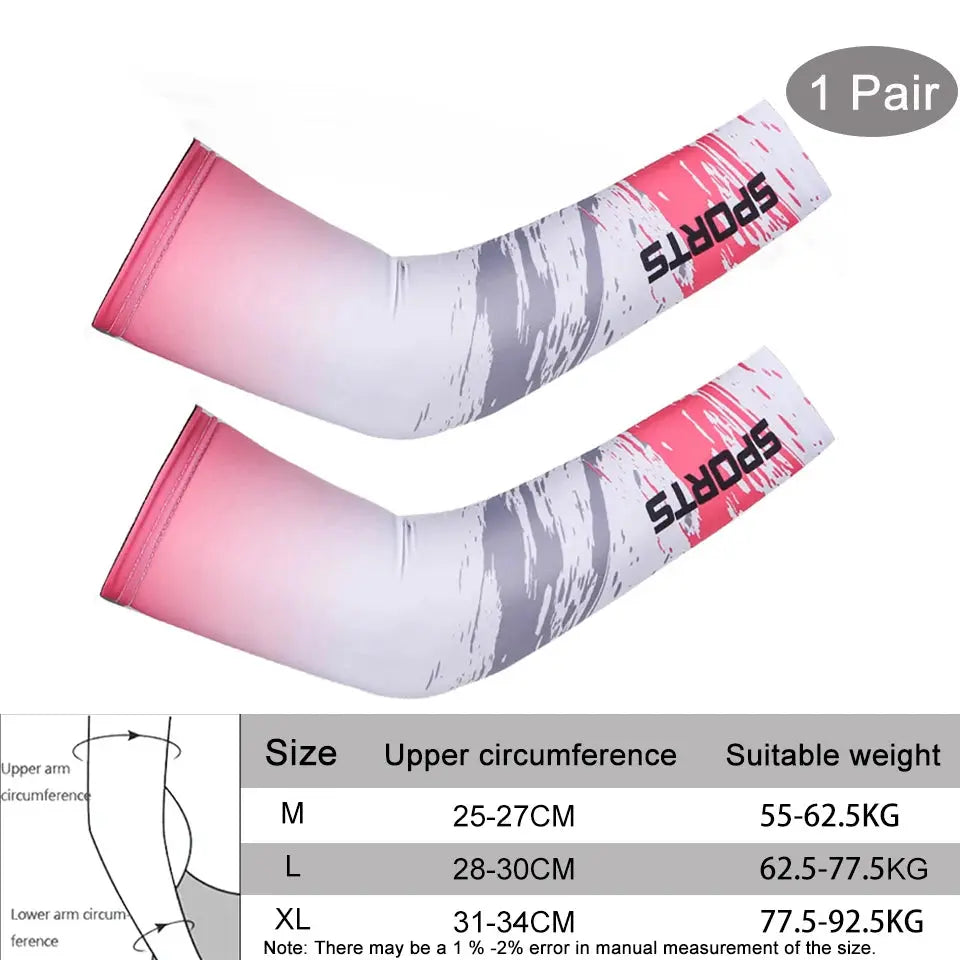 1 pezzo traspirante protezione UV ad asciugatura rapida maniche da braccio da corsa gomitiera da basket parabraccia fitness scaldamuscoli sportivi da ciclismo - My Hashtag Shop