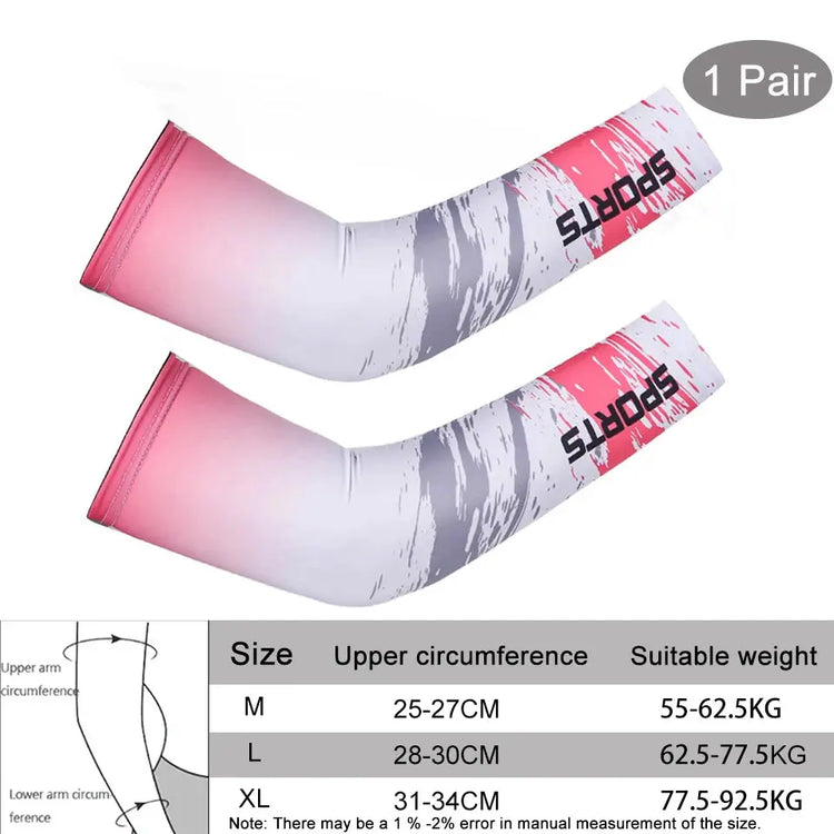 1 pezzo traspirante protezione UV ad asciugatura rapida maniche da braccio da corsa gomitiera da basket parabraccia fitness scaldamuscoli sportivi da ciclismo - My Hashtag Shop