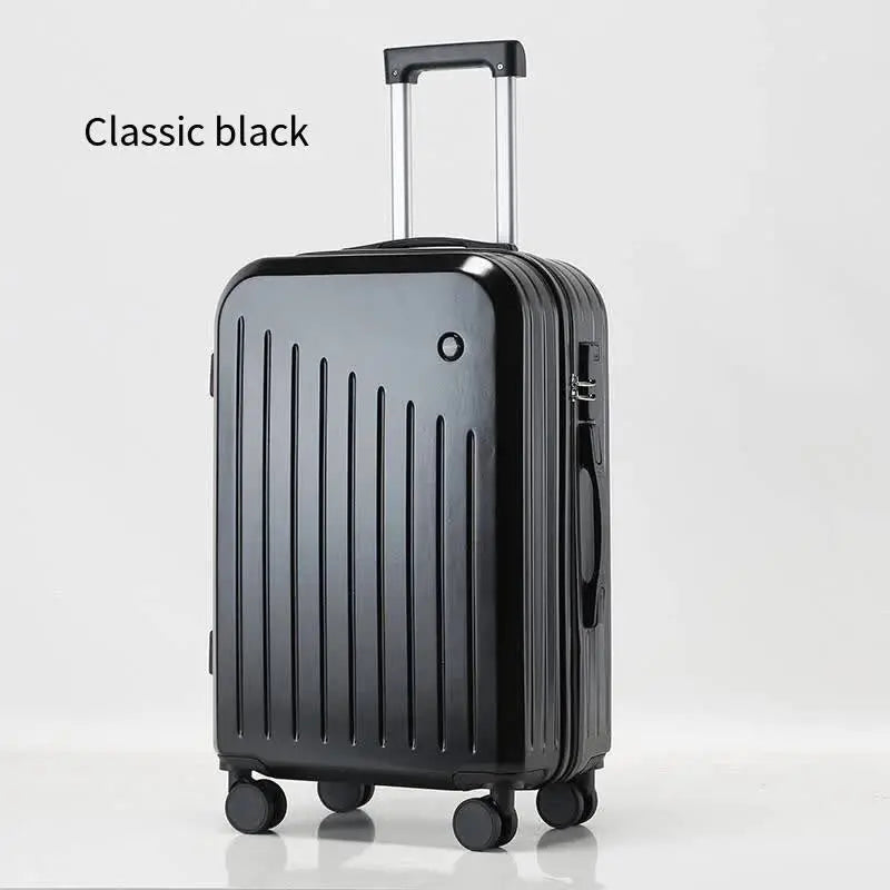NNEDSZ Smart Carry-On Luggage with Cup Holder & USB Charging Port - Black Color Spinner Suitcase for Travel Convenience  24 inch-0