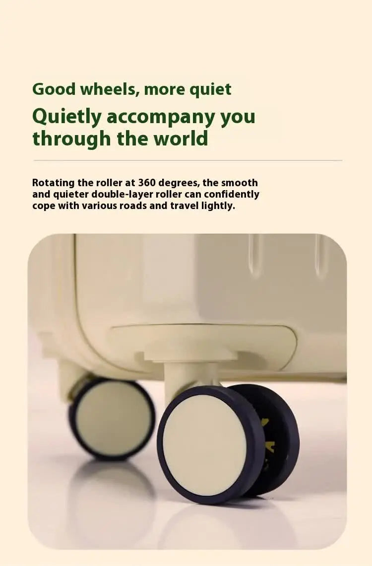 NNEDSZ Smart Carry-On Luggage with Cup Holder & USB Charging Port - Black Color Spinner Suitcase for Travel Convenience  24 inch-2