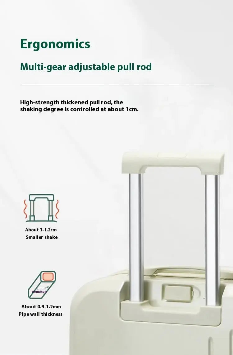 NNEDSZ Smart Carry-On Luggage with Cup Holder & USB Charging Port - Black Color Spinner Suitcase for Travel Convenience  24 inch-3