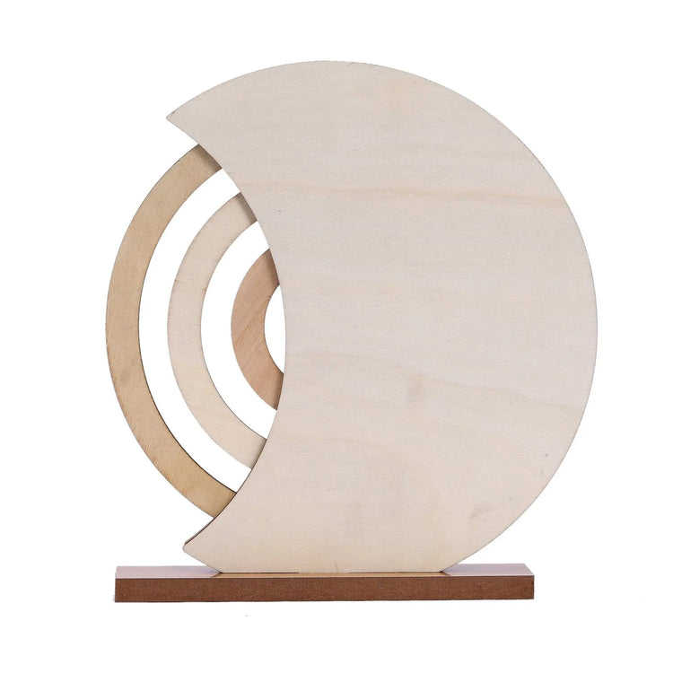 NNEDSZ Rustic Perpetual Wooden Calendar | Decorative Home & Desk Accessory 20*18cm Moon shape-3