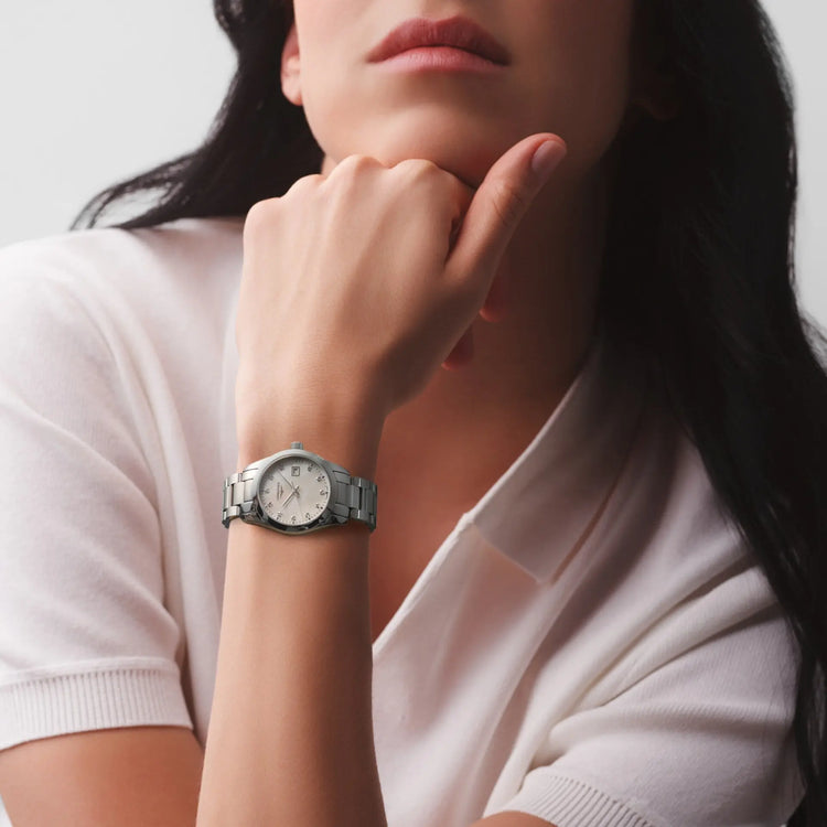 Longines orologio Conquest Classic 29mm madreperla diamanti quarzo acciaio L2.286.4.87.6 Capodagli 1937