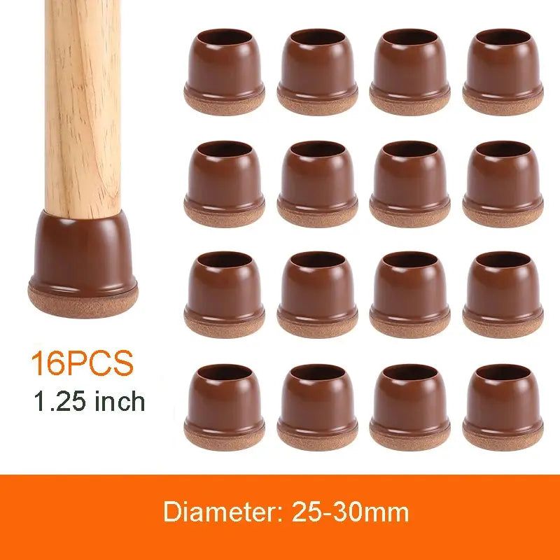 16PCS Transparent Table Chair Leg Protectors Caps Round Square for Furniture Foot Legs Cover Floor Protector with Felt Bottom - HASHTAG