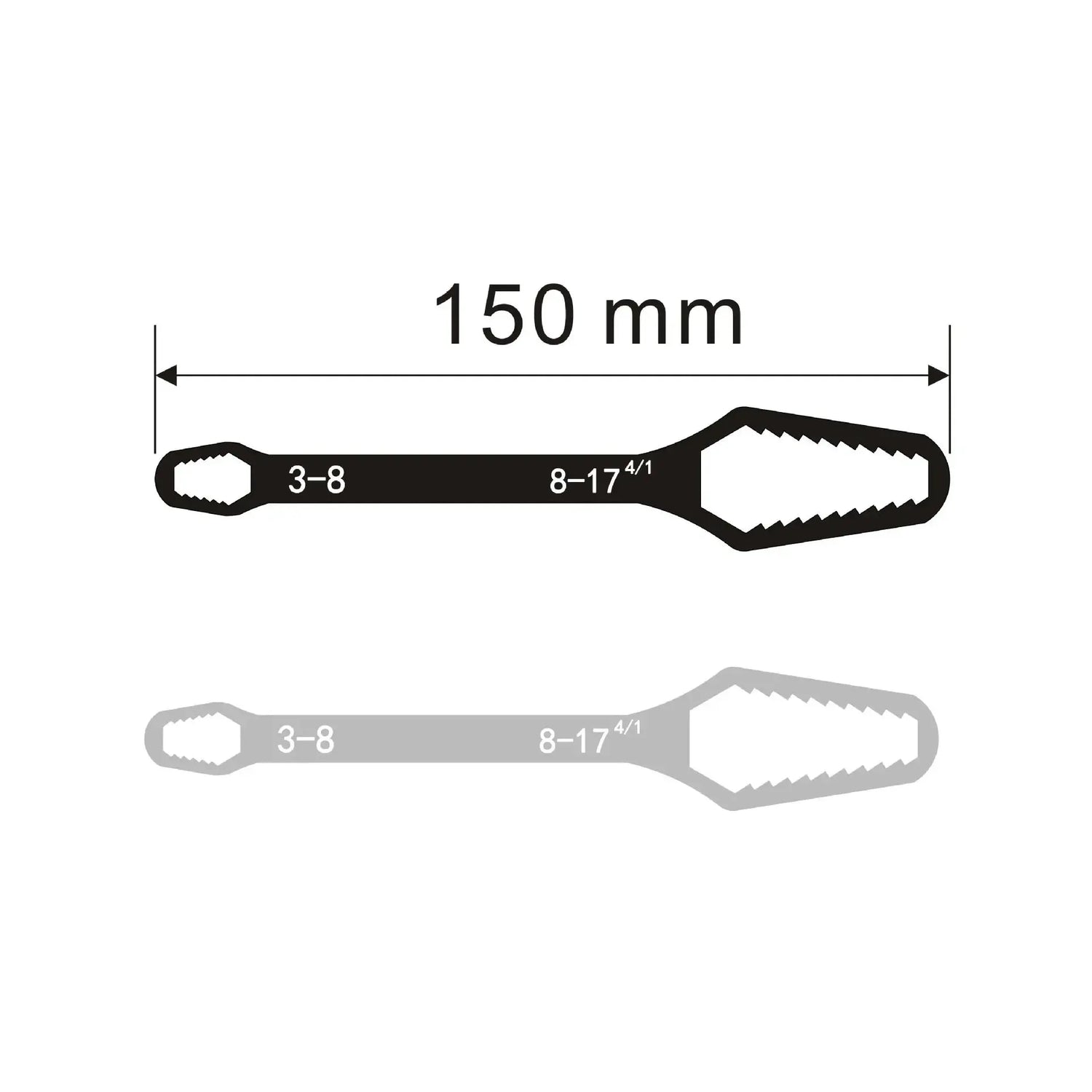 3-17mm Universal Torx Wrench Self-tightening Adjustable Glasses Wrench Board Double-head Torx Spanner Hand Tools for Factory - HASHTAG
