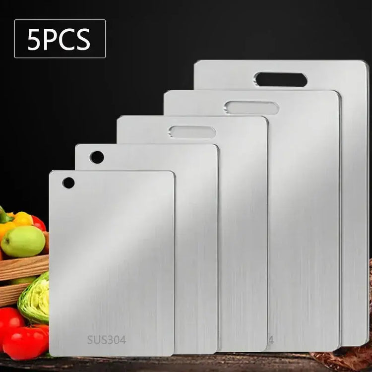 WXCOO Chopping Board Stainless Steel Double Sided Thickened Kneading Dough Board Kitchen Household Fruit Cutting Block HASHTAG