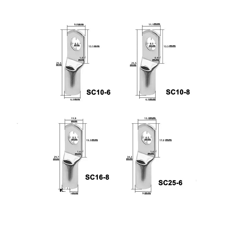 20PCS 4-25Mm Assortment Tinned Copper Lugs Ring Crimp Terminals Battery Wire Welding Cable Connectors Kit