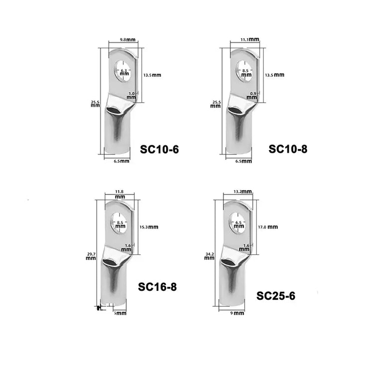 20PCS 4-25Mm Assortment Tinned Copper Lugs Ring Crimp Terminals Battery Wire Welding Cable Connectors Kit