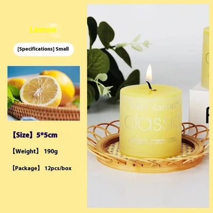 Candle Brilliant Fragrance Smokeless Cylindrical Color Aromatherapy - HASHTAG
