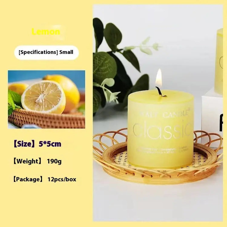Candle Brilliant Fragrance Smokeless Cylindrical Color Aromatherapy - HASHTAG