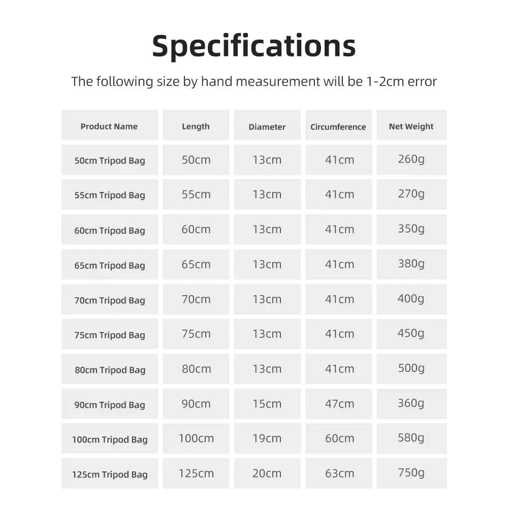 55/60/65/70/75/80/100/125cm Padded Camera Monopod Tripod Carrying Bag Case/Light Stand Carry Bag / Umbrella Softbox Carrying Bag - HASHTAG