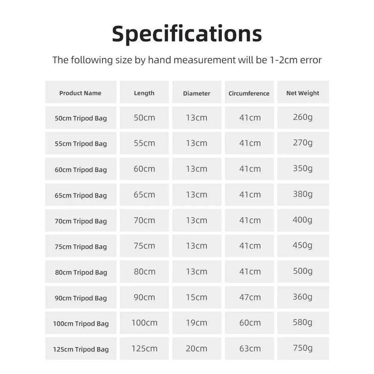 55/60/65/70/75/80/100/125cm Padded Camera Monopod Tripod Carrying Bag Case/Light Stand Carry Bag / Umbrella Softbox Carrying Bag - HASHTAG