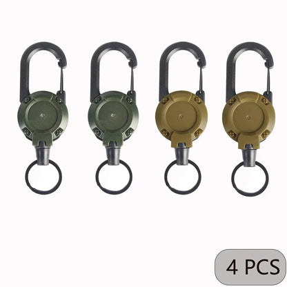 1/2/4pcs Extendable Retractable Holders Keychain Badge Reels Heavy Duty Clip With Carabiner Key Chain For Men Outdoor Bags - My Hashtag Shop