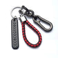 Portachiavi Trendy Fai Da Te Targa Numero Telefono Cellulare Pendente per Uomo Punk Semplice Corda Pelle Intrecciata Anti-Smarrimento Portachiavi Auto Accessori